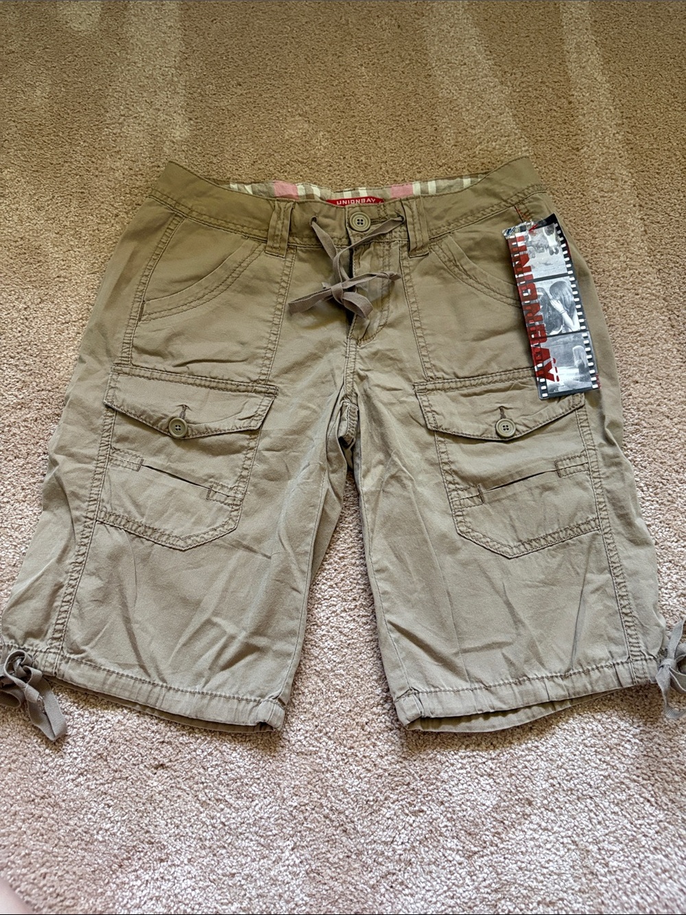 UNIONBAY Tan Cargo Shorts with Film-Strip Tag